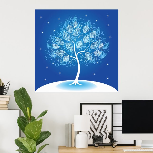Poster Arbre Blanc Dans La Neige (Créateur téléchargé)