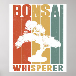 Poster Arbre Bonsaï Drôle Arbre Bonsaï Japonais Drôle Whi