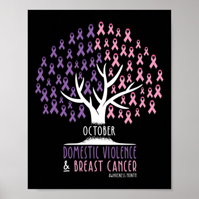 Poster Arbre - Cancer du sein et sensibilisation à la vio (Devant)