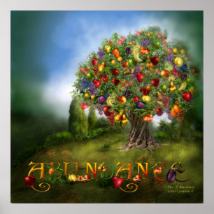 Poster Arbre d'affiche/de copie d'art d'abondance
