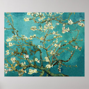 Poster Arbre d'amande de floraison Van Gogh floral