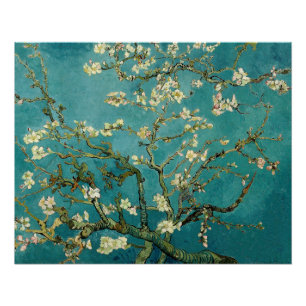 Poster Arbre d'amande de floraison Van Gogh floral