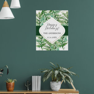 Poster Arbre d'aquarelle artistique personnalisé