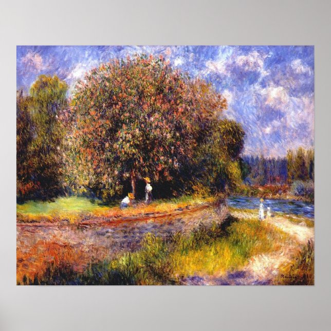 Poster Arbre de châtaigniers en fleurs, par Pierre August (Devant)