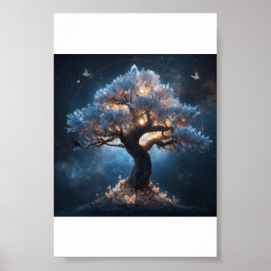 Poster Arbre de cristal sous un ciel céleste