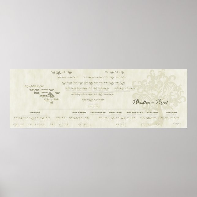 Poster Arbre de famille Devillier-Noel de 15 générations (Devant)