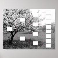 Arbre de famille en floraison : graphique mural de