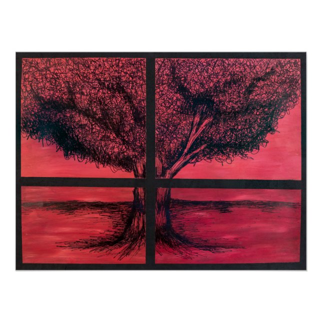 Poster Arbre de la fenêtre (Devant)
