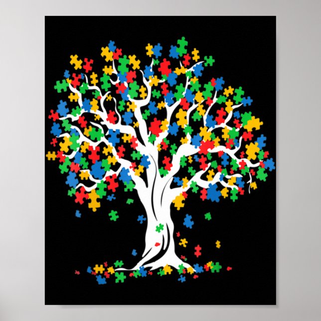 Poster Arbre de la Sensibilisation sur l'autisme de vie M (Devant)