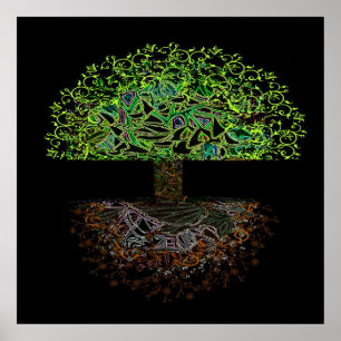 Poster Arbre de lueur de la vie