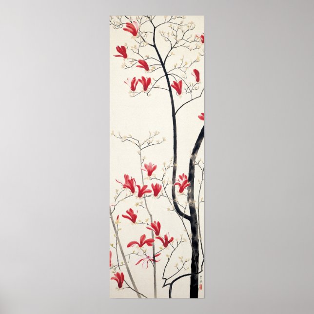 Poster Arbre de Magnolia par Kobayashi Kokei, Nature Vint (Devant)