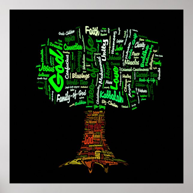 Poster Arbre de mots de vie (Devant)