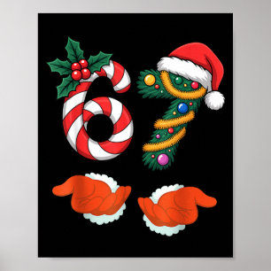 Poster Arbre de Noël 67 Canneberges Virales Avec Main Hol