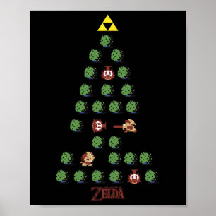 Poster Arbre de Noël 8 bits