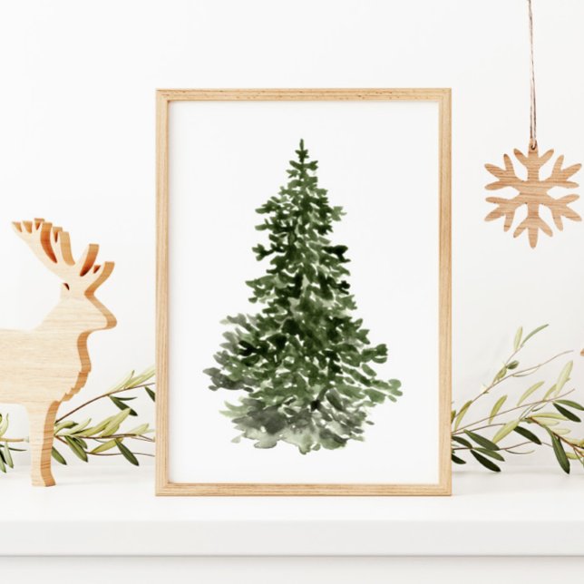 Poster Arbre de Noël Aquarelle (Créateur téléchargé)