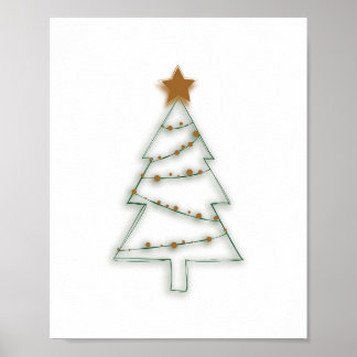 Poster Arbre de Noël Art Imprimer Lumière horizontale