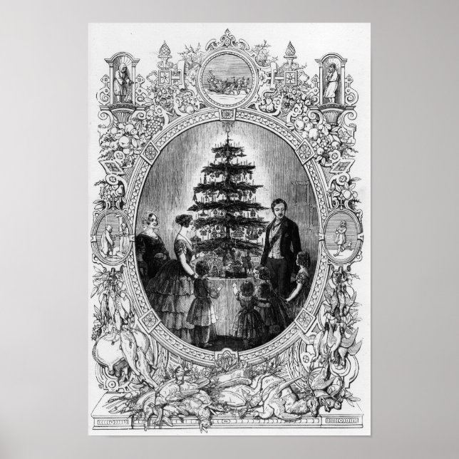 Poster Arbre de Noël au château de Windsor, 1848 (Devant)