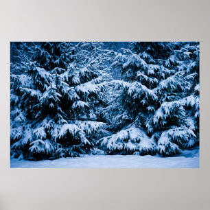 Poster Arbre de Noël de la forêt d'hiver