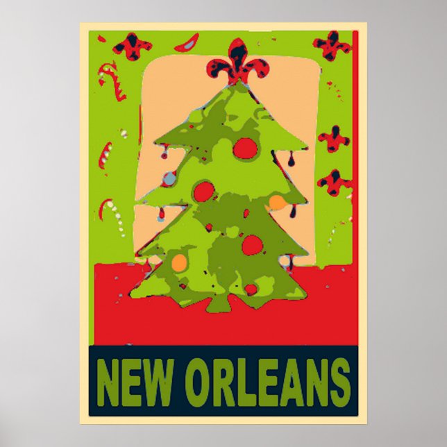 Poster Arbre de Noël de la Nouvelle-Orléans (Devant)