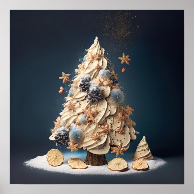 Poster Arbre de Noël de la pâtisserie de bonbons de Noël (Devant)