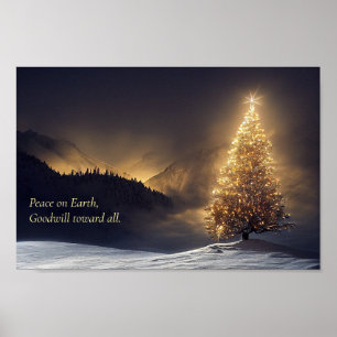 Poster Arbre de Noël de montagne