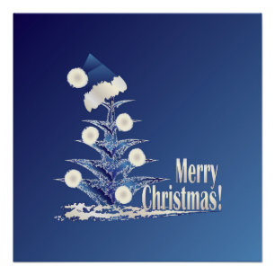 Poster Arbre de Noël de Père Noël