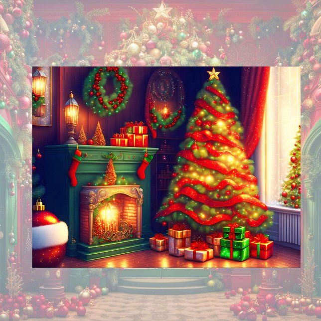 Poster Arbre de Noël de style Vintage (Créateur téléchargé)