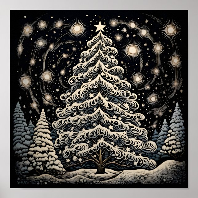 Poster Arbre de Noël design (Devant)