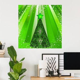 Poster Arbre de Noël Disco