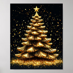 Poster Arbre de Noël doré