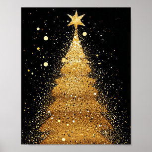 Poster Arbre de Noël doré