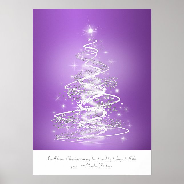 Poster Arbre De Noël En Violet (Devant)