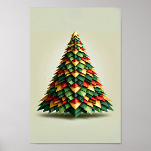 Poster Arbre de Noël géométrique