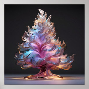 Poster Arbre de Noël irisé coloré