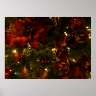 Poster Arbre de Noël marron et or II