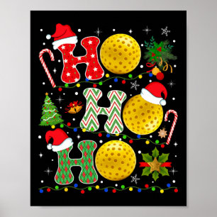Poster Arbre de Noël Pickleball Ho Ho Père Noël Lights Xm