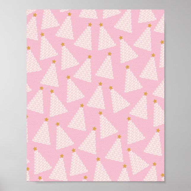 Poster Arbre de Noël rose Motif (Devant)