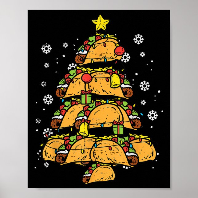 Poster Arbre de Noël Taco Xmas Nourriture Mexicaine  (Devant)
