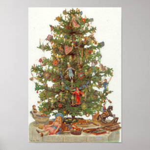 Poster Arbre de Noël Vintage