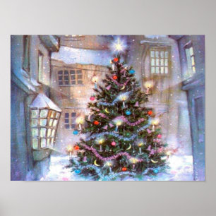 Poster Arbre de Noël Vintage