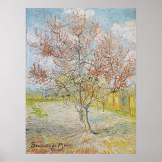 Poster Arbre de Pêche en fleurs à Arles