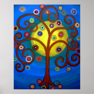 POSTER ARBRE DE PEINTURE DE VIE