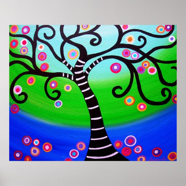 POSTER ARBRE DE PEINTURE DE VIE (Devant)