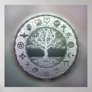 Poster Arbre de religions du monde de la vie