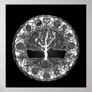 Poster Arbre de religions du monde de la vie