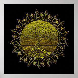 Poster Arbre de salutation de Sun de la vie