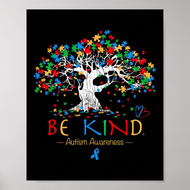 Poster Arbre de Sensibilisation sur l'autisme de vie Mois (Devant)