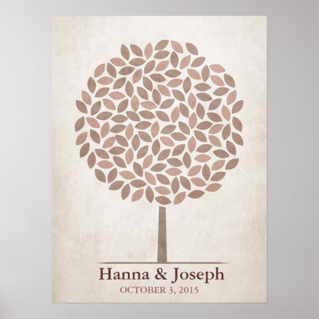 Poster Arbre de signature mariage - Automne Rustique (Devant)