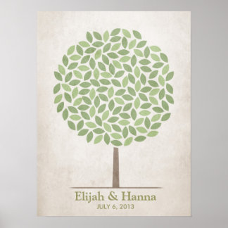 Poster Arbre de signature mariage - Rustique