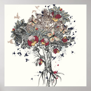 Poster Arbre de vie Art Abstrait